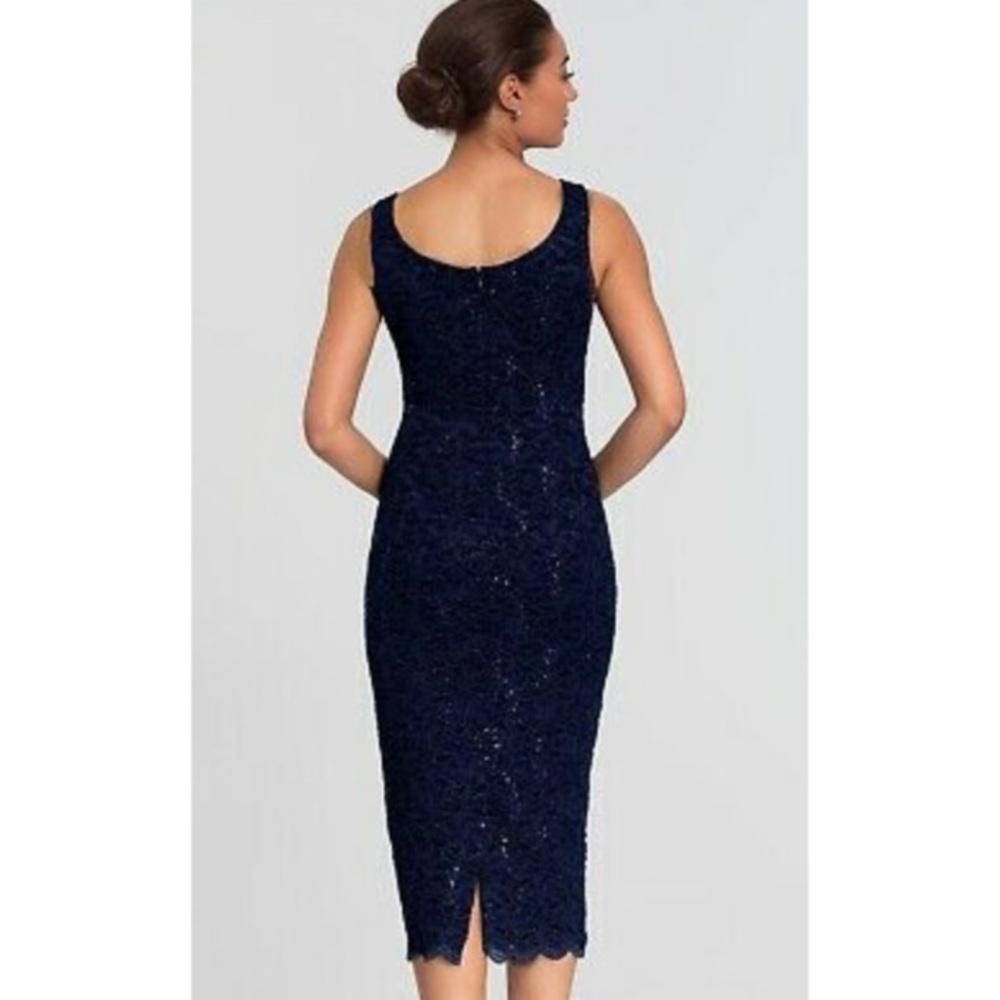 NEW Alex Evenings Sequin Lace Sheath Dress Size 16 - Picture 3 of 9
